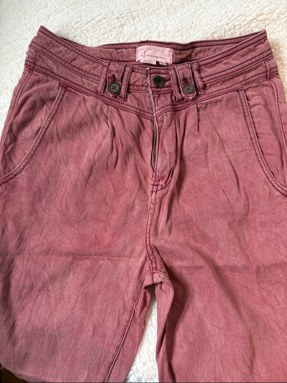 Anthropologie Rose-Pink Casual Pants